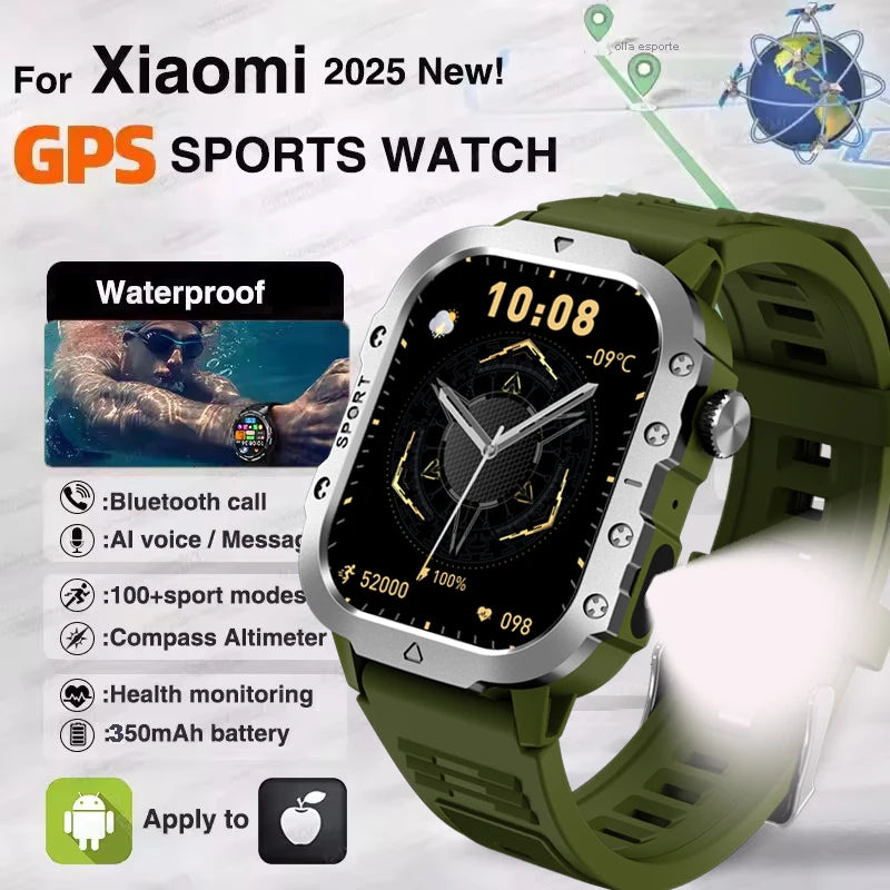 New GPS Sport Smart Watch Waterproof BT Call Militarygrade Outdoor Smartwatch IP67 for Men Women Fashion Business Smartbracelet