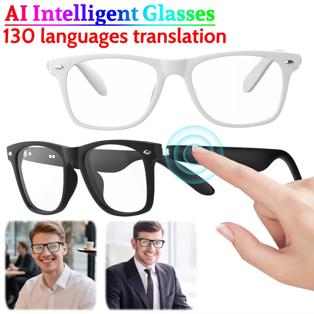 AI Intelligent Translation Glasses Smart Glasses Bluetooth-Compatible Earphone Glasses Support above 130 Languages for Men Women