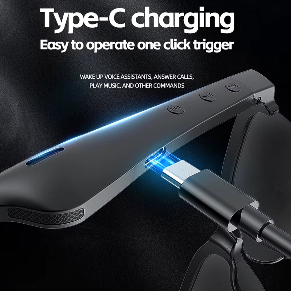 AI Intelligent Translation Glasses Bluetooth-Compatible 5.4 Smart Glasses Support 144 Languages Music Sunglasses for Men & Women