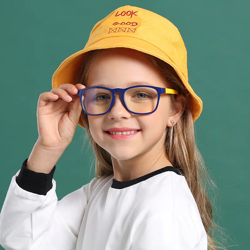 Kids' Stylish Anti-Blue Light Glasses with Silicone Frame