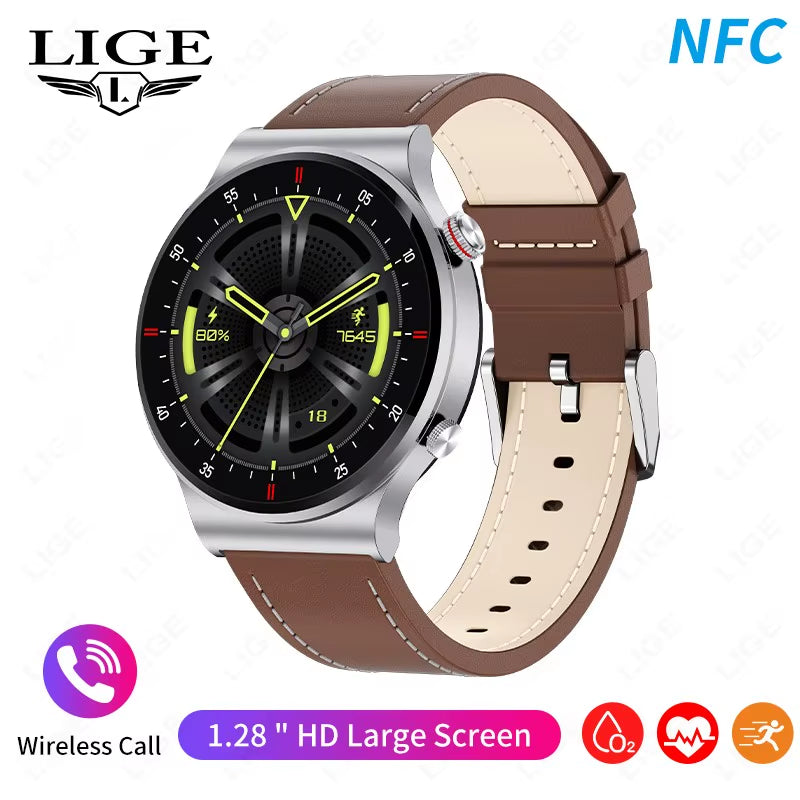 NFC Bluetooth Call Smart Watch Men 2023 Sport Bracelet ECG+PPG Waterproof Custom Watch Face Men Smartwatch for IOS Android