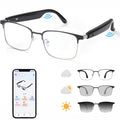 Smart Glasses with AI Translation, Bluetooth Audio Sunglasses with Photochromic Lenses, Voice Assistant, Real-Time Translation, Supports 144+ Languages, Great for Business, Travel Silver