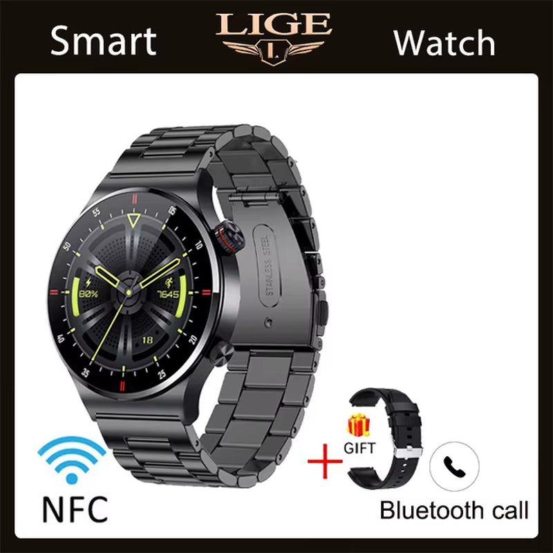 NFC Bluetooth Call Smart Watch Men 2023 Sport Bracelet ECG+PPG Waterproof Custom Watch Face Men Smartwatch for IOS Android