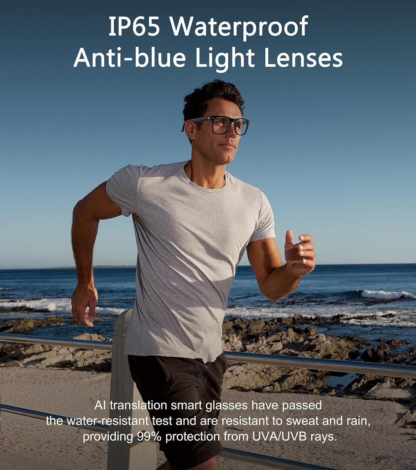 Smart Glasses AI Bluetooth Glasses with 144+ Translation for Men & Woman Travel