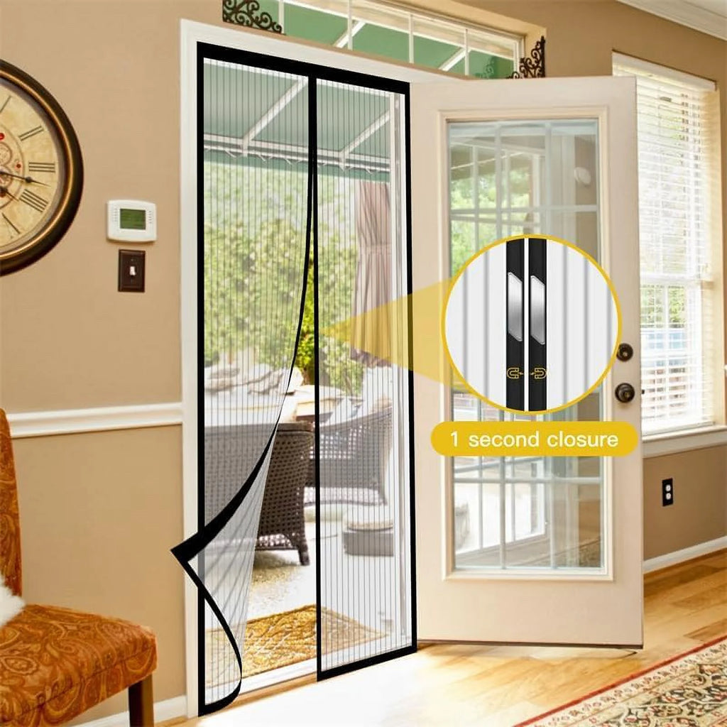 Magnetic Screen Door - the Original Self-Closing, Pet Friendly Walk through Door Screen Magnetic Closure (38 X 82 Inch) - Retractable Screen Door Mesh Keeps Bugs Out - Magnet Screen Door