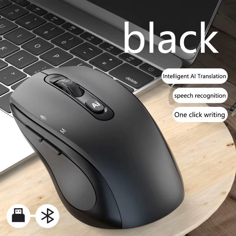 Intelligent Dual Mode Wireless Bluetooth Mouse Rechargeable Mute Mouse Voice Typing Translation Writing Office Universal 2026