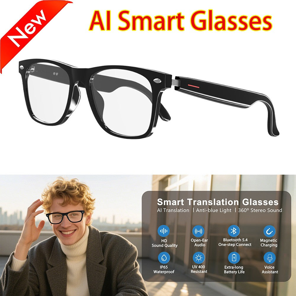 Smart Glasses AI Bluetooth Glasses with 144+ Translation for Men & Woman Travel