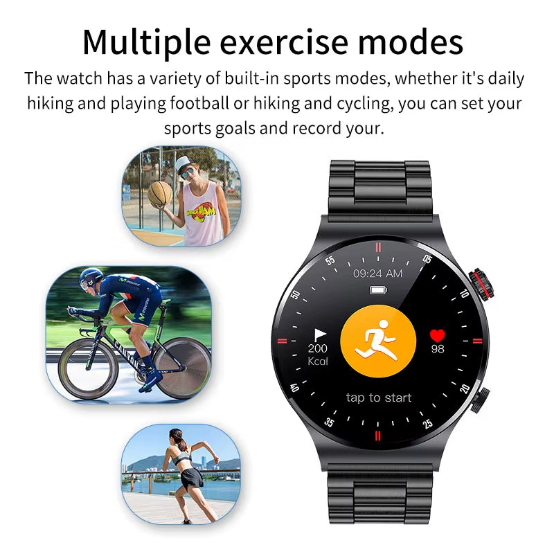 NFC Bluetooth Call Smart Watch Men 2023 Sport Bracelet ECG+PPG Waterproof Custom Watch Face Men Smartwatch for IOS Android