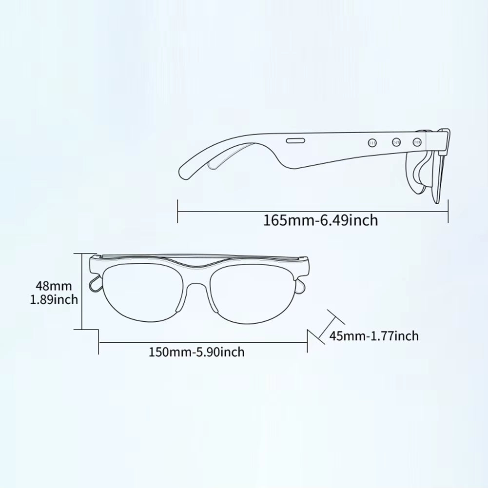 AI Intelligent Translation Glasses Bluetooth-Compatible 5.4 Smart Glasses Support 144 Languages Music Sunglasses for Men & Women