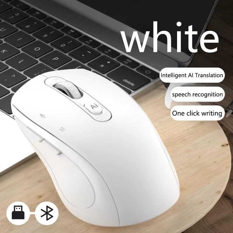 Intelligent Dual Mode Wireless Bluetooth Mouse Rechargeable Mute Mouse Voice Typing Translation Writing Office Universal 2026