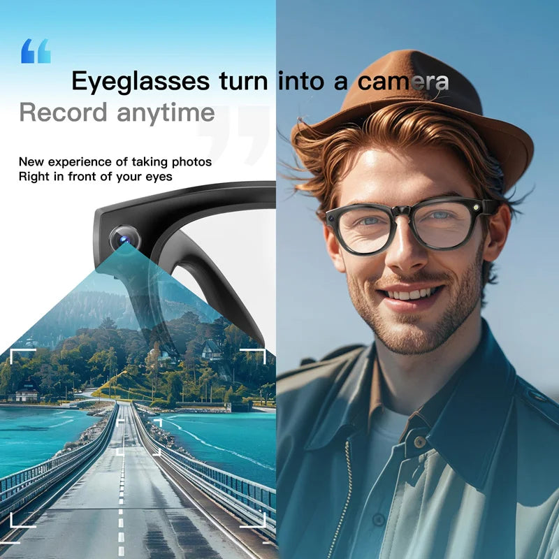 AI Smart Camera Glasses 200MP Bluetooth Smart Glasses Call Playing Music Object Recognition AI Translation Multifunction