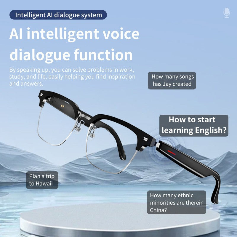 Smart Glasses AI Bluetooth Glasses with 144+ Translation for Men & Woman Travel