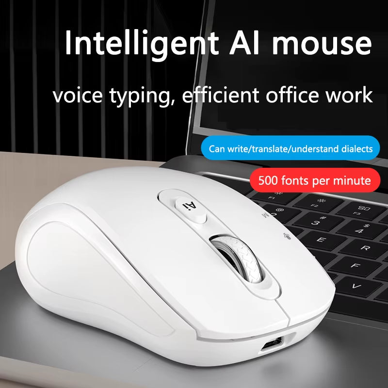 Intelligent Dual Mode Wireless Bluetooth Mouse Rechargeable Mute Mouse Voice Typing Translation Writing Office Universal 2026