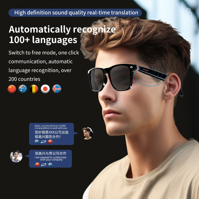 Smart Glasses AI Bluetooth Glasses with 144+ Translation for Men & Woman Travel