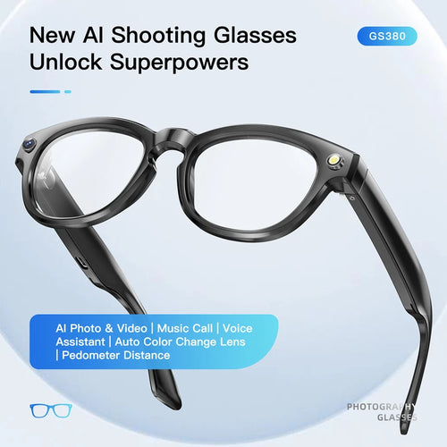 AI Smart Camera Glasses 200MP Bluetooth Smart Glasses Call Playing Music Object Recognition AI Translation Multifunction