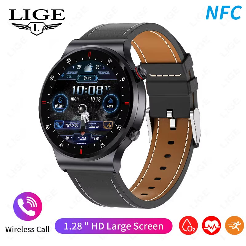 NFC Bluetooth Call Smart Watch Men 2023 Sport Bracelet ECG+PPG Waterproof Custom Watch Face Men Smartwatch for IOS Android